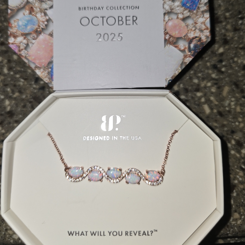 BP Opal and Rose Gold Necklace Tell Me In SPARKLE